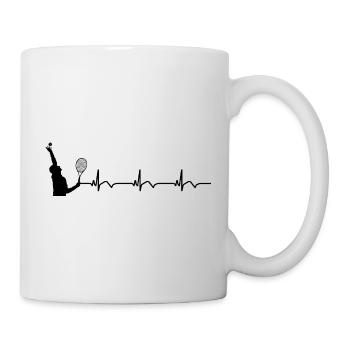 Joueur de tennis ECG Battement de cœur Rythme cardiaque - Mug blanc - blanc - Droite