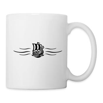 Drachenboot Wikinger Wikingerschiff - Tasse - Weiß - Rechts