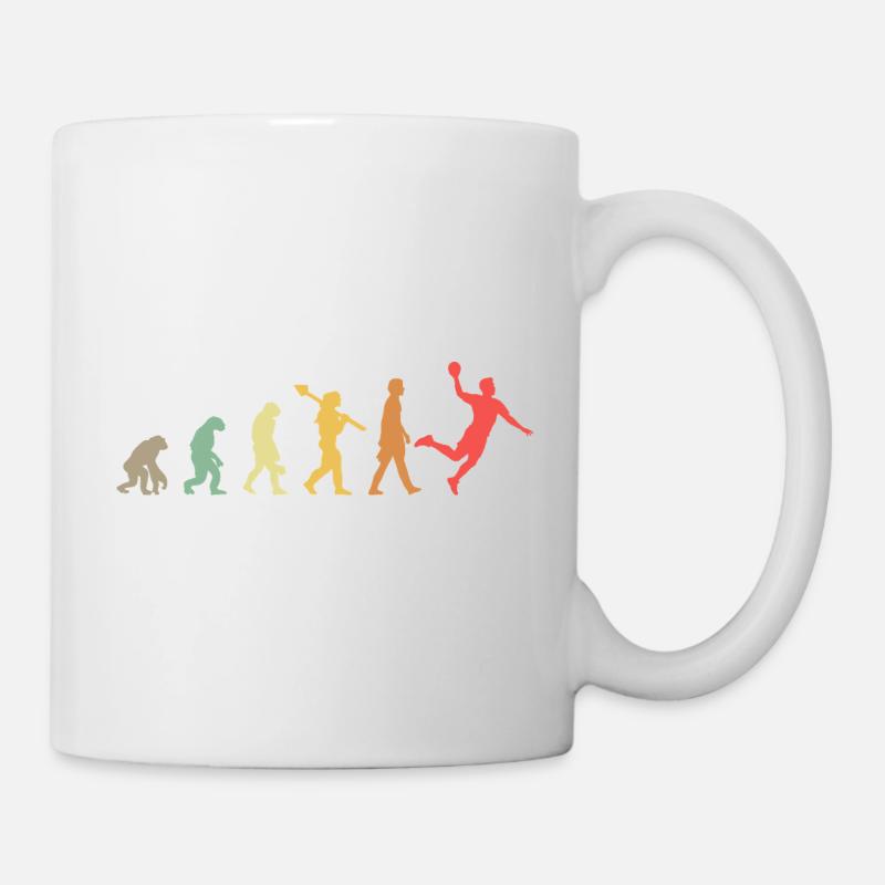 Handball Evolution Handballer Entwicklung Retro - Tasse - Weiß