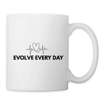 Evolve Every Day Shirt – Growth Mindset Print - Tasse - Weiß - Rechts