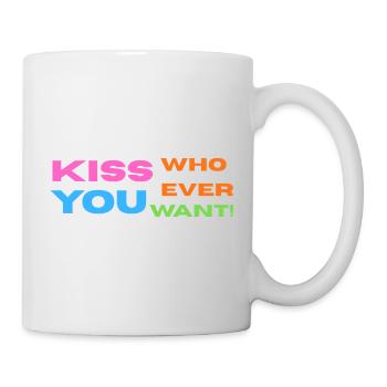 Pride / CSD / LGBTQ+ Design "Kiss" - Tasse - Weiß - Rechts