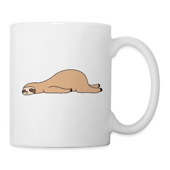 Funny Lazy Sloth Lying Down Tired Sleeping Animal  - Mug - white - Right