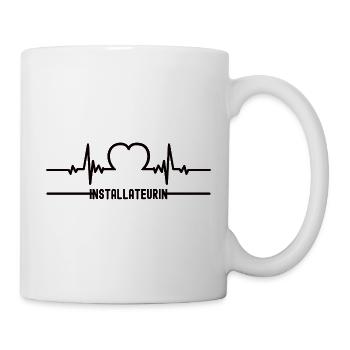 Heartbeat Installer Heart ECG Installers - Mug - white - Right