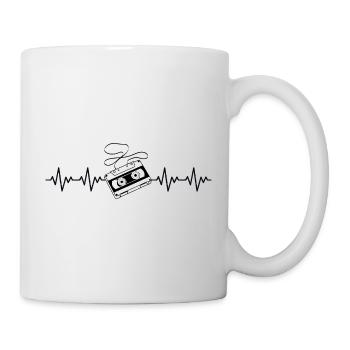 Kassette Retro EKG Herzschlag - Tasse - Weiß - Rechts