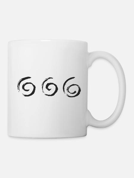 Dreifache Pinselkreise - Tasse - Weiß