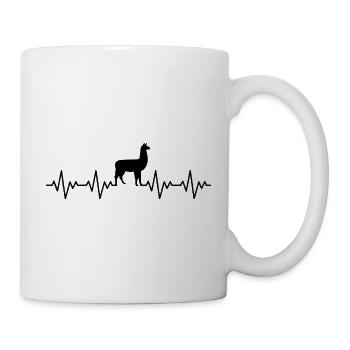 Lama EKG Herzschlag  - Tasse - Weiß - Rechts