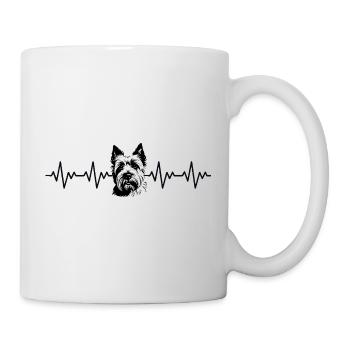 Westie West Highland Terrier ECG Heartbeat - Mug - white - Right