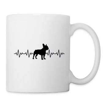 Battement de cœur ECG Frenchie Frenchdog French Bulldog - Mug blanc - blanc - Droite