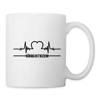 Herzschlag Hörakustikerin Herz Hörakustiker Frauen - Tasse - Weiß - Rechts
