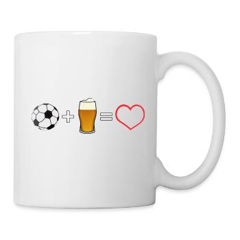 Football plus beer equals love - Mug - white - Right