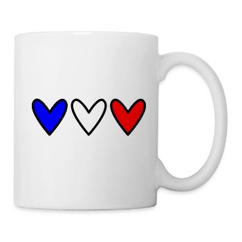 HERZ. HERZ. VALENTINSTAG. LIEBE. LIEBE. PAAR. - Tasse - Weiß - Rechts