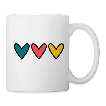 HERZ. HERZ. VALENTINSTAG. LIEBE. LIEBE. PAAR. - Tasse - Weiß - Rechts