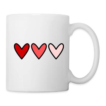 HERZ. HERZ. VALENTINSTAG. LIEBE. LIEBE. PAAR. - Tasse - Weiß - Rechts