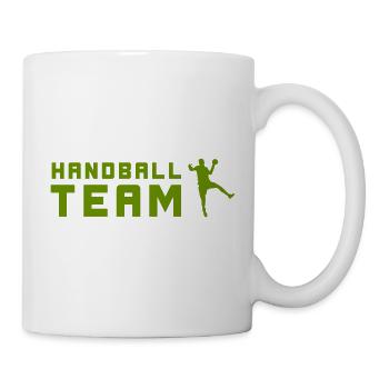 Silhouette de l’équipe de handball - Mug blanc - blanc - Droite