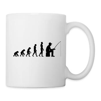 EVOLUTION ZUM ANGLER, PERFEKTER TAG UND FANG! - Tasse - Weiß - Rechts