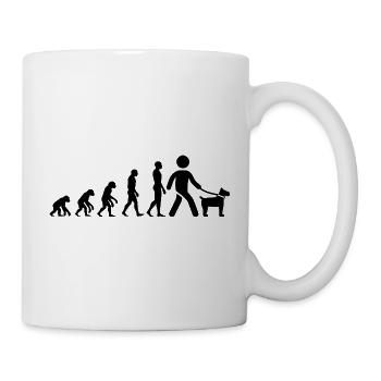 EVOLUTION: BORN TO DOG! HUNDE LIEBE, DOGWALKER - Tasse - Weiß - Rechts