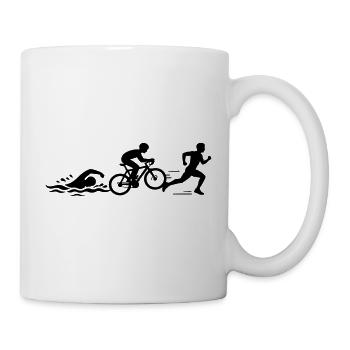 Triathlon Silhouette Sport - Mug - white - Right