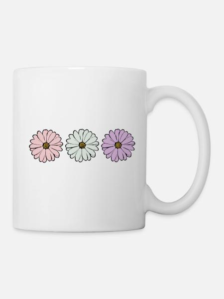 Blume pastell Blüte Blumen pastell Blumenmuster - Tasse - Weiß