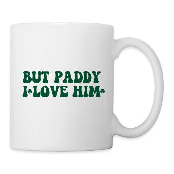 Aber Paddy Ich liebe ihn – Grüne Typografie - Tasse - Weiß - Rechts