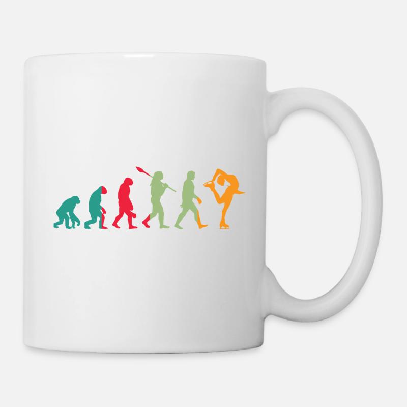 Eislauf Evolution Schlittschuh Entwicklung Winter - Tasse - Weiß