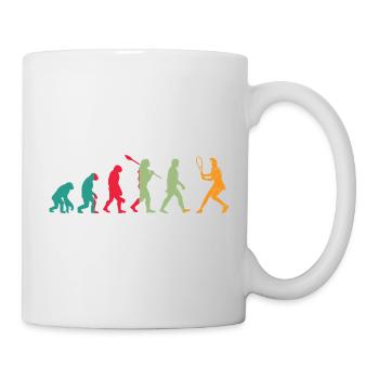 Evolution Tennis Geschenk - Tasse - Weiß - Rechts
