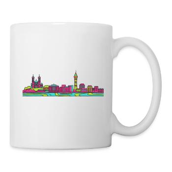 Lyon City Skyline Basilica Modern Line Art - Mug - white - Right