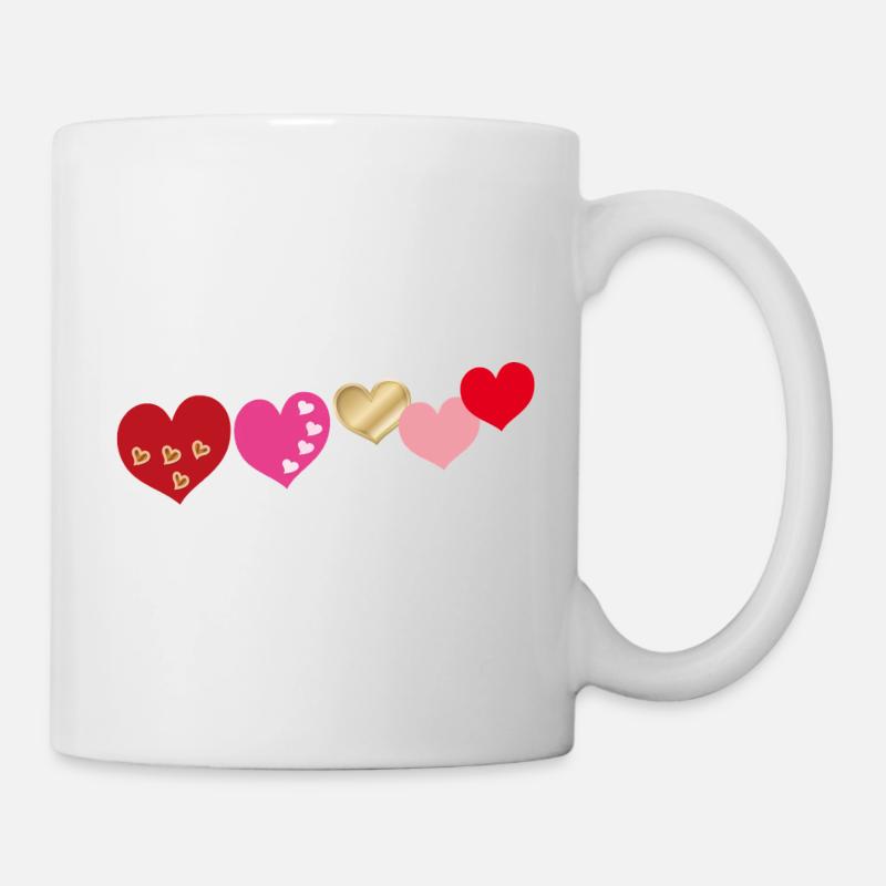  Herzen - Tasse - Weiß
