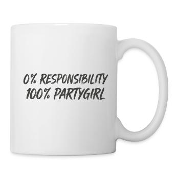 0% responsibility, 100% party girl - Mug - white - Right
