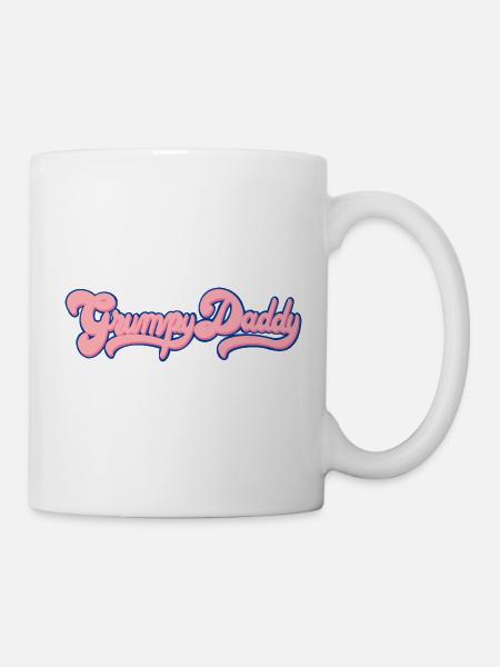Grumpy Daddy Retro Script - Color "Bubble Gum" - Mug - white