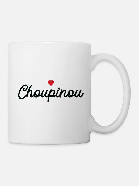 Choupinou-Herzschrift - Tasse - Weiß