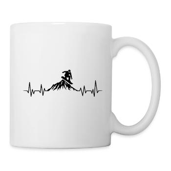 Snowboard-Herzschlag-Snowboarden - Tasse - Weiß - Rechts