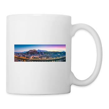 Salzburg Panorama in the evening - Mug - white - Right