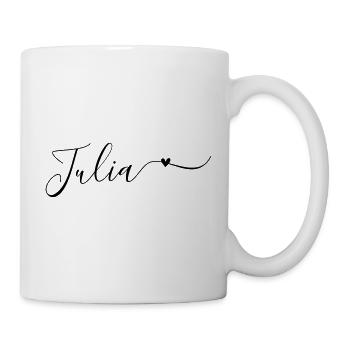 Julia Name Vorname Dekorativ - Tasse - Weiß - Rechts