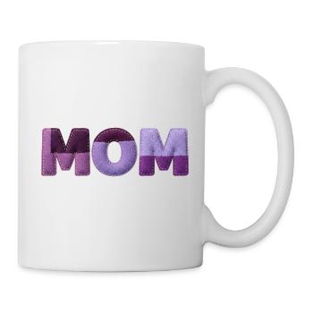 Mom Patchwork SchriftTypografie Lila Statement - Tasse - Weiß - Rechts