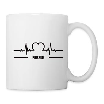 Heartbeat Hairdresser Heart Meilleur salon de coiffure - Mug blanc - blanc - Droite