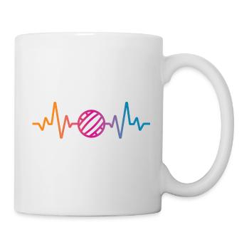 Battement de cœur au volley-ball - Mug blanc - blanc - Droite