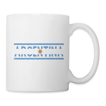 Argentina Flag Text Distressed Sun Pride Design - Tasse - Weiß - Rechts