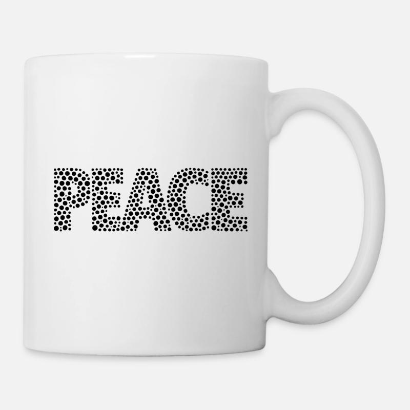 PAIX avec points - Mug blanc - blanc