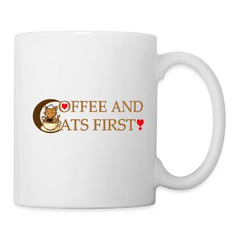 Café et chats d’abord - Mug blanc - blanc - Droite