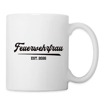 Feuerwehrfrau 2026 Ehrenamt Feuerwehr Frauen FFW - Tasse - Weiß - Rechts
