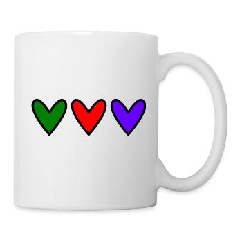 HERZ. HERZ. VALENTINSTAG. LIEBE. LIEBE. PAAR. - Tasse - Weiß - Rechts
