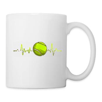 Tennis Heartbeat Love Heart Player Fan Lover - Tasse - Weiß - Rechts
