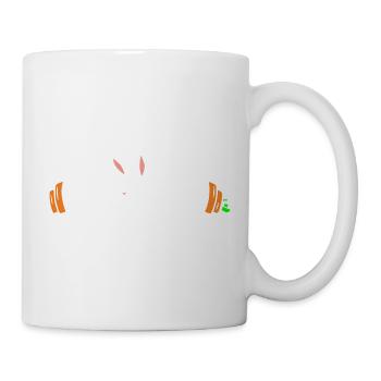 Hase Karotten Hantel Gewichte - Tasse - Weiß - Rechts