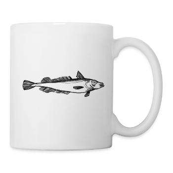 Fish: hake, angler motif - Mug - white - Right
