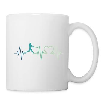 Baseball Battement de coeur de Joueur De Baseball - Mug blanc - blanc - Droite