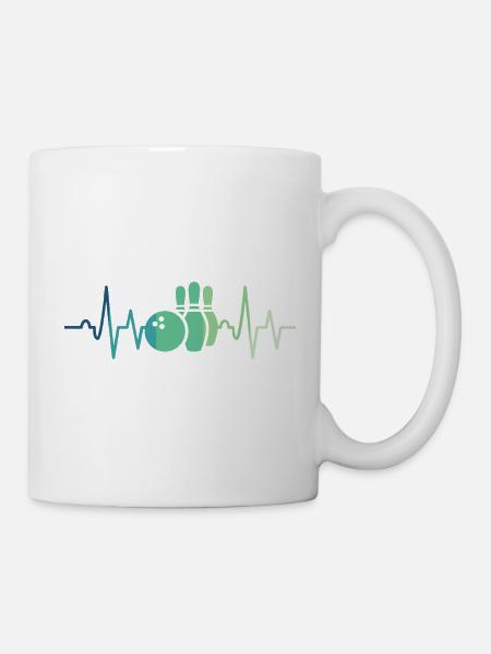 Bowling Battement de cœur Bowler - Mug blanc - blanc