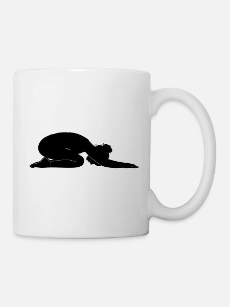 Child’s Pose Yoga Silhouette - Mug - white