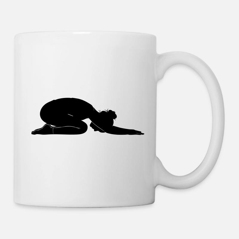 Child’s Pose Yoga Silhouette - Mug - white