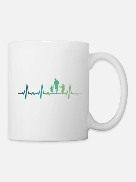 Père et fille - père et fils, papa fils et fille - Mug blanc - blanc