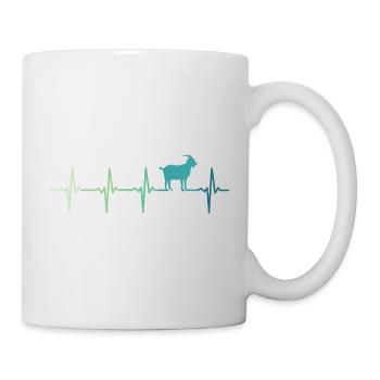 chevre battement de coeur chèvres goat - Mug blanc - blanc - Droite